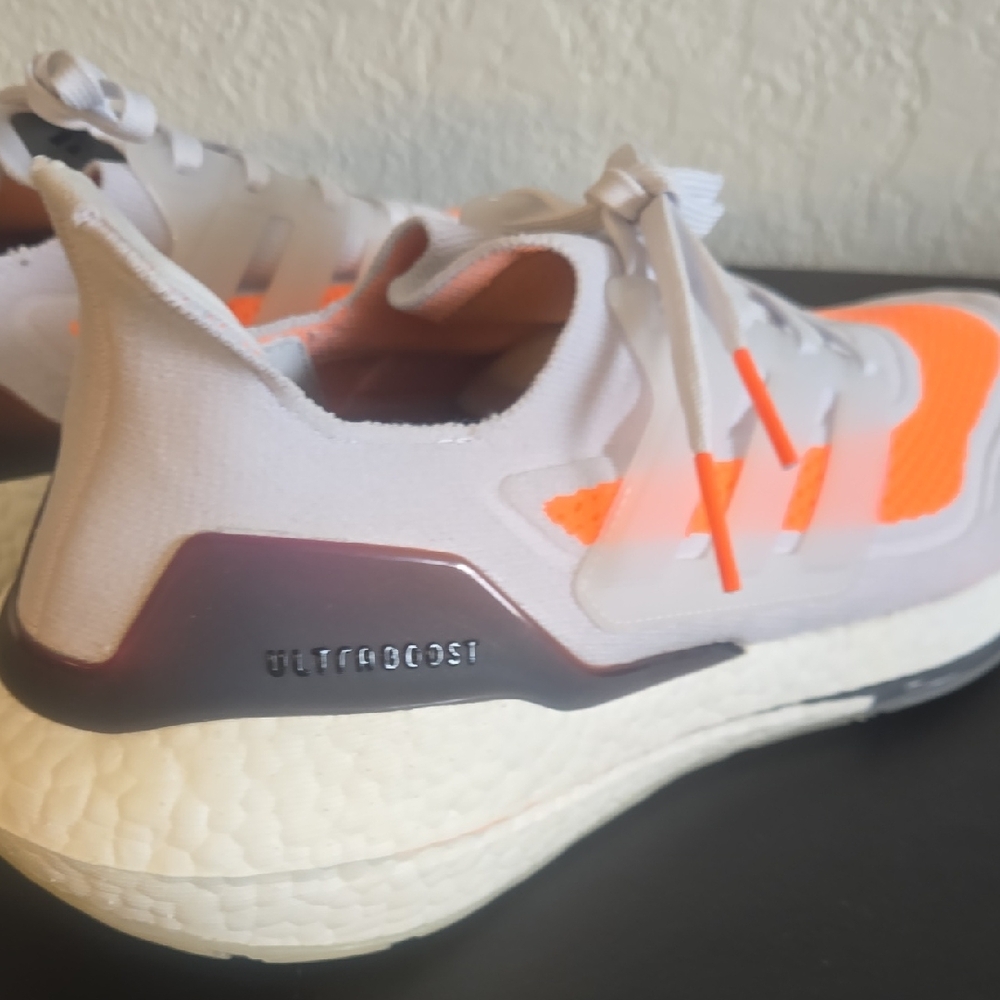 Adidas Men's Athletic Shoes - White and Orange - Picture 10 of 12